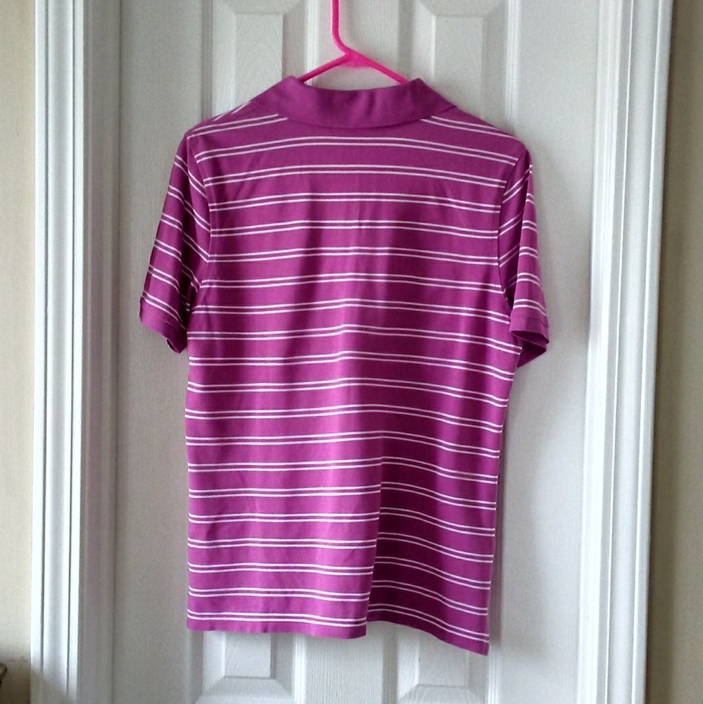 Brooks Brothers Pink White Stripe Polo Shirt Top L - Picture 4 of 5